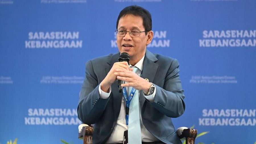 Menteri Keuangan Purbaya Yudhi Sadewa memberikan paparan dalam Konvensi Sains, Teknologi, dan Industri Indonesia 2026 di Jakarta Convention Center, Minggu (28/6). (Dok. Biro KLI, Kemenkeu)