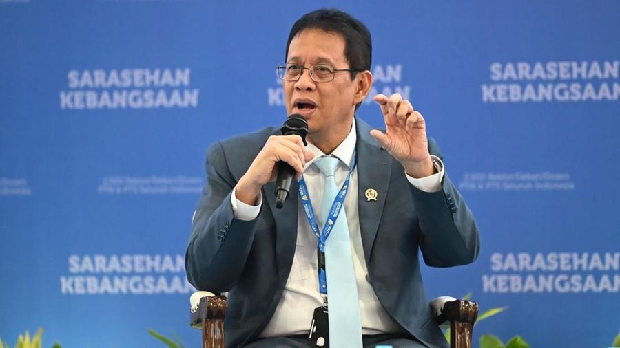 Menteri Keuangan Purbaya Yudhi Sadewa memberikan paparan dalam Konvensi Sains, Teknologi, dan Industri Indonesia 2026 di Jakarta Convention Center, Minggu (28/6). (Dok. Biro KLI, Kemenkeu)