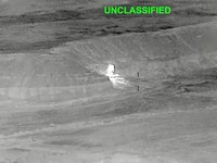Rekaman drone menunjukkan serangan terhadap Iran yang menargetkan berbagai lokasi sebagai tanggapan atas agresi Iran yang berkelanjutan terhadap pelayaran komersial, di lokasi yang tidak diketahui dari gambar yang dirilis pada Sabtu (27/6/2026). (via