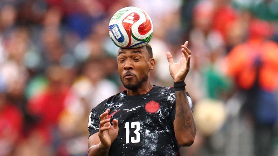 Derek Cornelius beraksi dalam pertandingan babak 32 besar Piala Dunia FIFA 2026 antara Afrika Selatan dan Kanada di Los Angeles Stadium, Inglewood, California, Amerika Serikat, Minggu (28/6/2026).