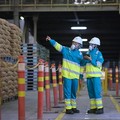 Karyawan SIG melakukan pengecekan semen kantong Dynamix di storage area pabrik Narogong, Jawa Barat (Dok PT Semen Indonesia (Persero) Tbk)