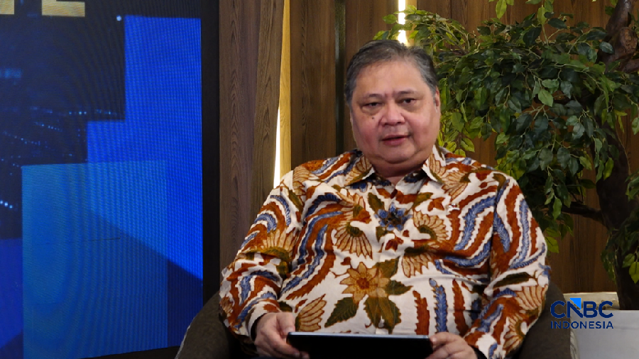 Menteri Koordinator Bidang Perekonomian Airlangga Hartarto dalam acara Economic Update CNBC Indonesia, Senin (29/06/2026). (CNBC Indonesia TV)