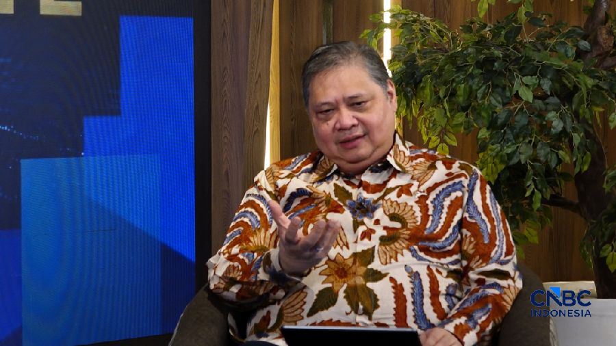 Menteri Koordinator Bidang Perekonomian Airlangga Hartarto dalam acara Economic Update CNBC Indonesia, Senin (29/06/2026). (CNBC Indonesia TV)