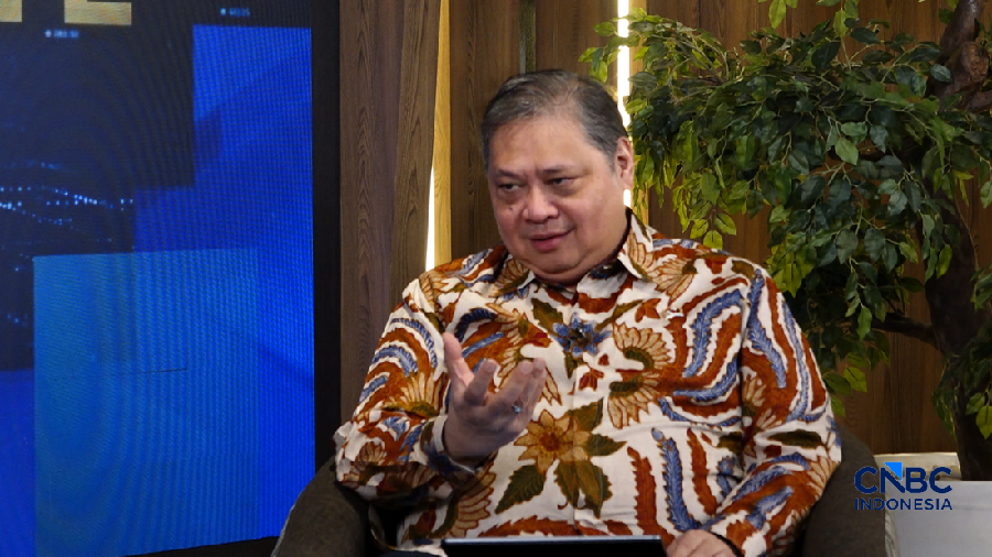 Menteri Koordinator Bidang Perekonomian Airlangga Hartarto dalam acara Economic Update CNBC Indonesia, Senin (29/06/2026). (CNBC Indonesia TV)