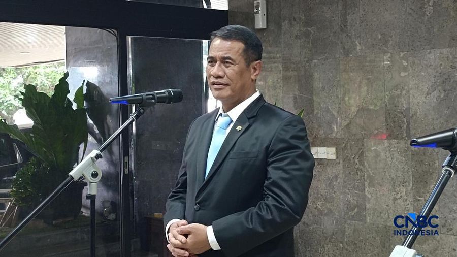 Menteri Pertanian (Mentan) RI, Amran Sulaiman saat konferensi pers di kantor Kementan, Jakarta, Senin (29/6/2026). (CNBC Indonesia/Martyasari Rizky)
