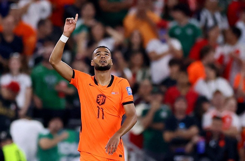 Para pemain Maroko merayakan kemenangan usai pertandingan yang memastikan mereka lolos ke babak 16 besar Piala Dunia FIFA 2026 setelah menyingkirkan Belanda di Estadio Monterrey, Monterrey, Meksiko, Senin (29/6/2026). (REUTERS/Eloisa Sanchez)