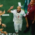 Pemain tim nasional Maroko, Noussair Mazraoui. (REUTERS/Raquel Cunha)
