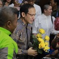 Terdakwa kasus dugaan korupsi pengadaan Chromebook dan Chrome Device Management (CDM) dalam program digitalisasi pendidikan di Kemendikbudristek Nadiem Makarim tiba di Pengadilan Tipikor Jakarta Pusat, Selasa, (29/6/2026). (CNBC Indonesia/Muhammad Sa