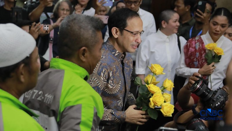 Terdakwa kasus dugaan korupsi pengadaan Chromebook dan Chrome Device Management (CDM) dalam program digitalisasi pendidikan di Kemendikbudristek Nadiem Makarim tiba di Pengadilan Tipikor Jakarta Pusat, Selasa, (29/6/2026).