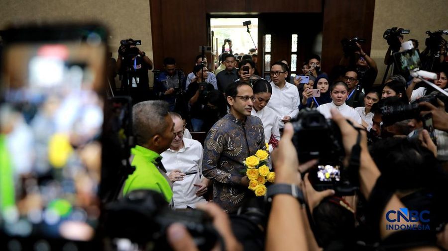 Terdakwa kasus dugaan korupsi pengadaan Chromebook dan Chrome Device Management (CDM) dalam program digitalisasi pendidikan di Kemendikbudristek Nadiem Makarim tiba di Pengadilan Tipikor Jakarta Pusat, Selasa, (29/6/2026).
