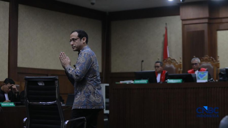 Terdakwa kasus dugaan korupsi pengadaan Chromebook dan Chrome Device Management (CDM) dalam program digitalisasi pendidikan di Kemendikbudristek Nadiem Makarim tiba di Pengadilan Tipikor Jakarta Pusat, Selasa, (29/6/2026).