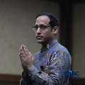 Terdakwa kasus dugaan korupsi pengadaan Chromebook dan Chrome Device Management (CDM) dalam program digitalisasi pendidikan di Kemendikbudristek Nadiem Makarim tiba di Pengadilan Tipikor Jakarta Pusat, Selasa, (29/6/2026). (CNBC Indonesia/Muhammad Sa