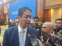 Menteri Keuangan (Menkeu) Purbaya Yudhi Sadewa saat ditemui wartawan usai pelantikan tiga direktur jendral baru, Rabu (1/7/2026). (CNBC Indonesia/Chandra Dwi Pranata)