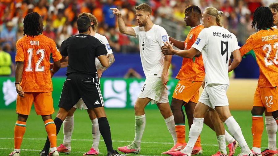 Norwegia mengalahkan Pantai Gading dengan skor 2-1 dalam babak 32 besar Piala Dunia 2026 di Stadion Dallas, Texas, Amerika Serikat, Rabu (1/7) dini hari WIB. (REUTERS/Kai Pfaffenbach)