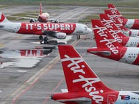 Pesawat maskapai AirAsia. (REUTERS/Hasnoor Hussain/File Photo)