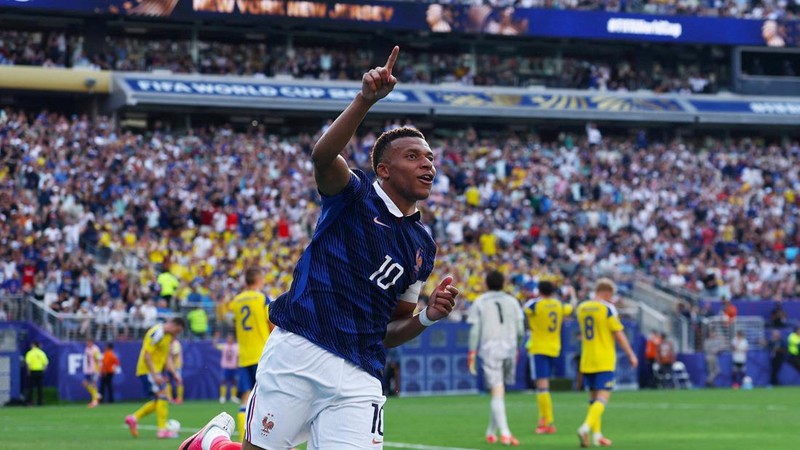 Prancis lolos ke babak 16 besar Piala Dunia 2026 usai menghajar Swedia dengan skor 3-0 di Stadion New York New Jersey, Selasa (30/6) atau Rabu (1/7) WIB. (IMAGN IMAGES via Reuters/Vincent Carchietta)