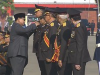 Presiden Prabowo Subianto saat menghadiri Upacara Peringatan ke-80 Hari Bhayangkara Tahun 2026 di Kab. Bogor, Rabu. (1/7/2026). (YouTube/Sekretariat Presiden)