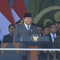 Presiden Prabowo Subianto saat menghadiri Upacara Peringatan ke-80 Hari Bhayangkara Tahun 2026 di Kab. Bogor, Rabu. (1/7/2026). (YouTube/Sekretariat Presiden)