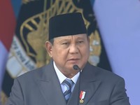 Presiden Prabowo Subianto saat menghadiri Upacara Peringatan ke-80 Hari Bhayangkara Tahun 2026 di Kab. Bogor, Rabu. (1/7/2026). (YouTube/Sekretariat Presiden)