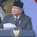 Presiden Prabowo Subianto saat menghadiri Upacara Peringatan ke-80 Hari Bhayangkara Tahun 2026 di Kab. Bogor, Rabu. (1/7/2026). (YouTube/Sekretariat Presiden)