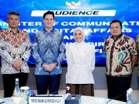 Menteri Komunikasi dan Digital, Meutya Hafid melakukan pertemuan dengan pertemuan dengan perwakilan Apple di Jakarta, Rabu (1/7/2026). (Instagram/meutya_hafid)