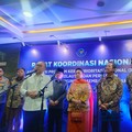 Menteri Koordinator Bidang Pangan Zulkifli Hasan, bersama Menteri Kelautan dan Perikanan Sakti Wahyu Trenggono, dan Ketua Komisi IV DPR RI Siti Hediati Hariyadi atau Titiek Soeharto saat konferensi pers usai acara Rapat Koordinasi Nasional (Rakornas)