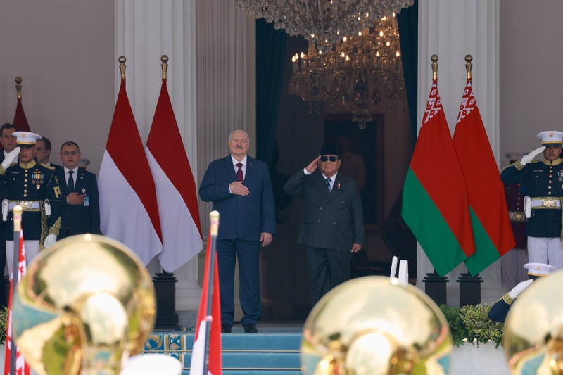 Presiden Republik Indonesia Prabowo Subianto menerima kunjungan kenegaraan Presiden Republik Belarus Aleksandr Lukashenko di Istana Merdeka, Jakarta, Rabu (2/7/2026). (Dok. BPMI Sekretariat Presiden)
