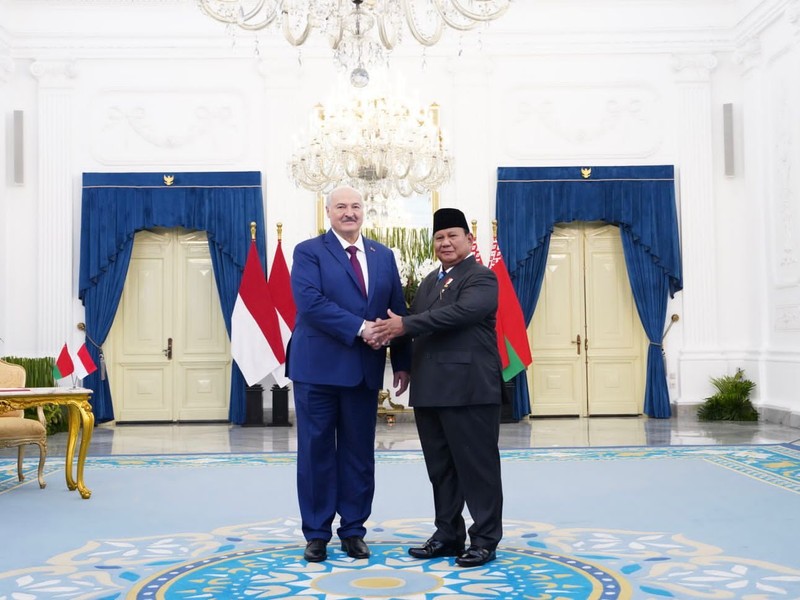 Presiden Republik Indonesia Prabowo Subianto menerima kunjungan kenegaraan Presiden Republik Belarus Aleksandr Lukashenko di Istana Merdeka, Jakarta, Rabu (2/7/2026). (Dok. BPMI Sekretariat Presiden)