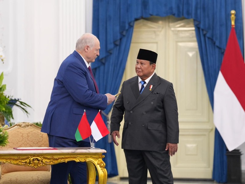 Presiden Republik Indonesia Prabowo Subianto menerima kunjungan kenegaraan Presiden Republik Belarus Aleksandr Lukashenko di Istana Merdeka, Jakarta, Rabu (2/7/2026). (Dok. BPMI Sekretariat Presiden)
