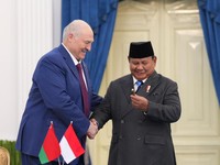 Presiden Republik Indonesia Prabowo Subianto menerima kunjungan kenegaraan Presiden Republik Belarus Aleksandr Lukashenko di Istana Merdeka, Jakarta, Rabu (2/7/2026). (Dok. BPMI Sekretariat Presiden)