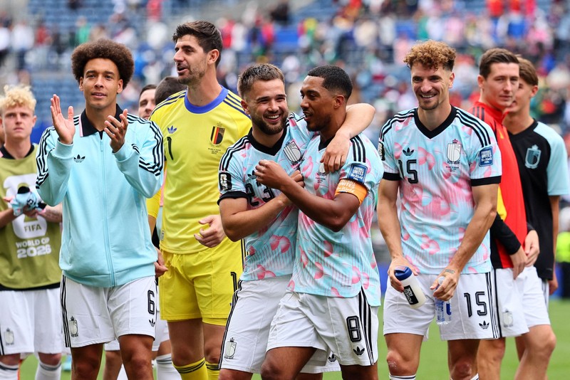 Tim nasional Belgia memastikan tempatnya di babak 16 besar Piala Dunia 2026, setelah meraih kemenangan dramatis atas Senegal (3-2), Kamis (2/7) dini hari WIB di Stadion Seattle, Amerika Serikat, dalam babak 32 besar Piala Dunia 2026. (IMAGN IMAGES via Reuters/BLAKE DAHLIN)