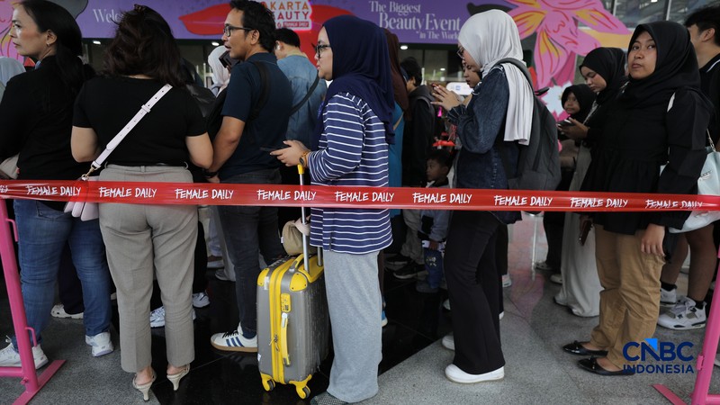 Suasana acara Jakarta X Beauty 2026, di Jakarta International Convention Center (JCC) Jakarta, Kamis (2/7/2026). (CNBC Indonesia/Tri Susilo)
