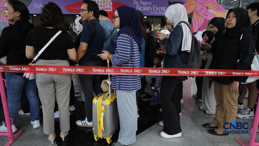 Suasana acara Jakarta X Beauty 2026, di Jakarta International Convention Center (JCC) Jakarta, Kamis (2/7/2026). (CNBC Indonesia/Tri Susilo)
