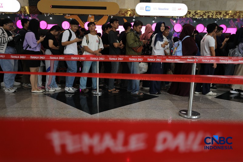 Suasana acara Jakarta X Beauty 2026, di Jakarta International Convention Center (JCC) Jakarta, Kamis (2/7/2026). (CNBC Indonesia/Tri Susilo)