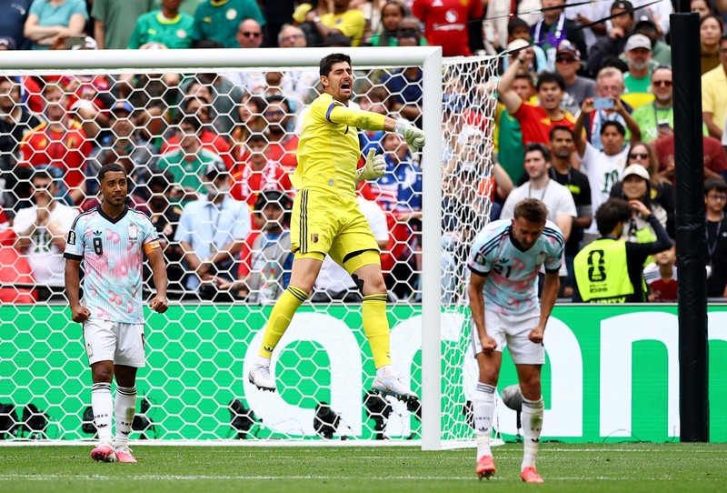 Tim nasional Belgia memastikan tempatnya di babak 16 besar Piala Dunia 2026, setelah meraih kemenangan dramatis atas Senegal (3-2), Kamis (2/7) dini hari WIB di Stadion Seattle, Amerika Serikat, dalam babak 32 besar Piala Dunia 2026. (IMAGN IMAGES via Reuters/BLAKE DAHLIN)