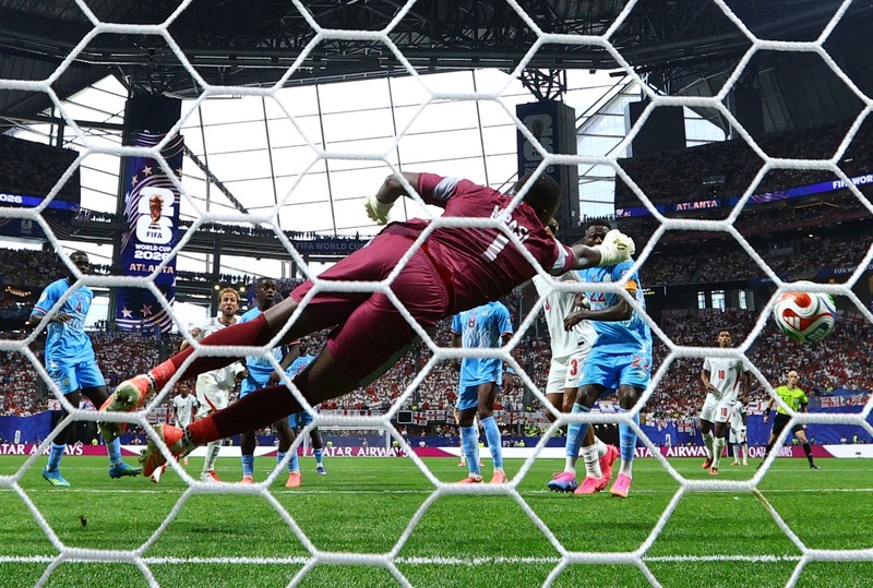 Tim nasional Inggris sukses melaju ke babak 16 besar Piala Dunia 2026 setelah menumbangkan Republik Demokratik Kongo dengan skor 2-1 dalam laga babak 32 besar di Stadion Mercedes-Benz, Atlanta, Amerika Serikat, pada Rabu (1/7/2026) waktu setempat. (IMAGN IMAGES via Reuters/BRETT DAVIS)