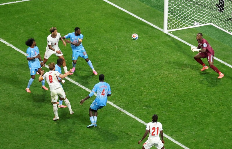 Tim nasional Inggris sukses melaju ke babak 16 besar Piala Dunia 2026 setelah menumbangkan Republik Demokratik Kongo dengan skor 2-1 dalam laga babak 32 besar di Stadion Mercedes-Benz, Atlanta, Amerika Serikat, pada Rabu (1/7/2026) waktu setempat. (IMAGN IMAGES via Reuters/BRETT DAVIS)