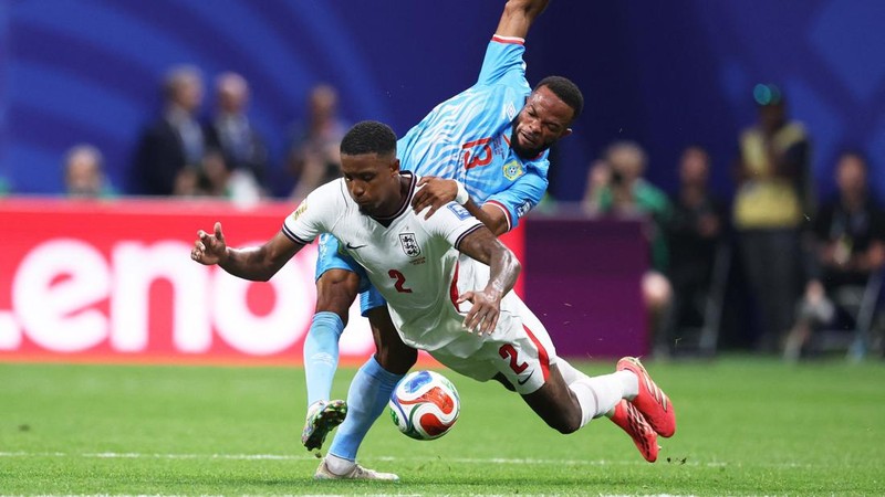 Tim nasional Inggris sukses melaju ke babak 16 besar Piala Dunia 2026 setelah menumbangkan Republik Demokratik Kongo dengan skor 2-1 dalam laga babak 32 besar di Stadion Mercedes-Benz, Atlanta, Amerika Serikat, pada Rabu (1/7/2026) waktu setempat. (IMAGN IMAGES via Reuters/BRETT DAVIS)