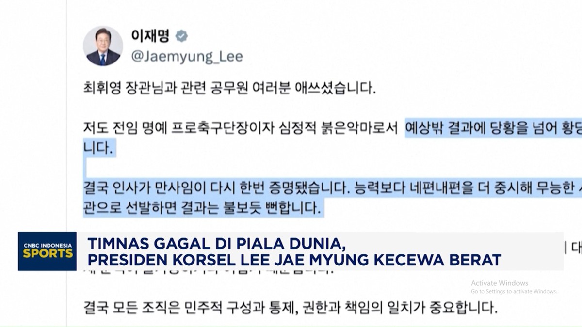 Timnas Gagal di Piala Dunia, Presiden Korsel Lee Jae Myung Kecewa 