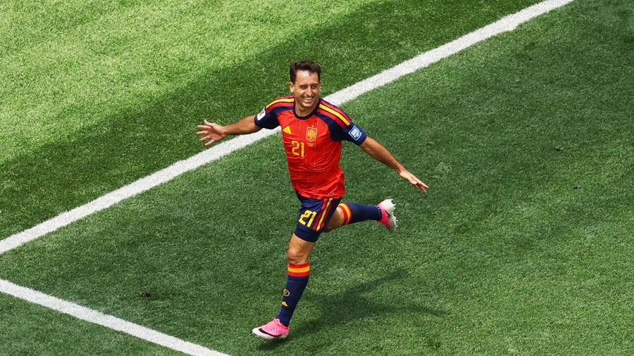 Spanyol menaklukkan Austria denhgan skor akhir 3-0 pada babak 32 besar Piala Dunia 2026 di Stadion Los Angeles, Kamis (2/7) atau Jumat (3/7) dini hari WIB. (REUTERS/DANIEL COLE)