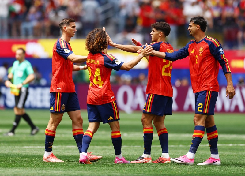 Spanyol menaklukkan Austria denhgan skor akhir 3-0 pada babak 32 besar Piala Dunia 2026 di Stadion Los Angeles, Kamis (2/7) atau Jumat (3/7) dini hari WIB. (IMAGN IMAGES via Reuters/KIYOSHI MIO)