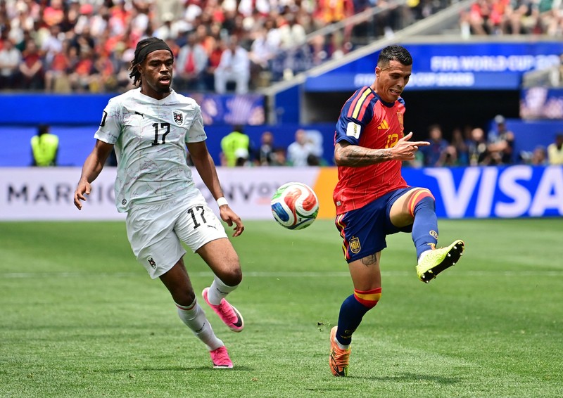 Spanyol menaklukkan Austria denhgan skor akhir 3-0 pada babak 32 besar Piala Dunia 2026 di Stadion Los Angeles, Kamis (2/7) atau Jumat (3/7) dini hari WIB. (IMAGN IMAGES via Reuters/KIYOSHI MIO)