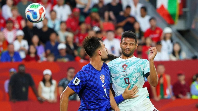 Timnas Portugal memastikan diri melaju ke babak 16 besar Piala Dunia 2026 usai menyingkirkan Kroasia dengan skor 2-1 di Toronto Stadium, Jumat (3/7/2026) pagi WIB. (REUTERS/Mike Segar)