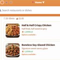 Situs web pemesanan makanan palsu FoodNeverArrives menampilkan pilihan menu ayam. (Tangkapan Layar)