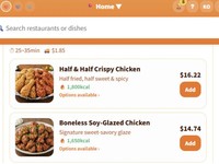 Situs web pemesanan makanan palsu FoodNeverArrives menampilkan pilihan menu ayam. (Tangkapan Layar)