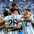 Soccer Football - FIFA World Cup 2026 - Round of 32 - Argentina v Cape Verde - Miami Stadium, Miami Gardens, Florida, U.S. - July 3, 2026 Argentina's Lionel Messi celebrates scoring their first goal with teammates REUTERS/Amanda Perobelli