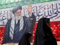 People attend a public farewell ceremony to pay their respects to late Supreme Leader Ayatollah Ali Khamenei, who was killed on February 28 in Israeli and U.S. airstrikes, at the Imam Khomeini Grand Mosalla, in Tehran, Iran, July 5, 2026. REUTERS/Mur