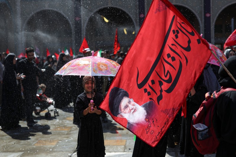 Mourners attend a prayer during a public farewell ceremony to pay their respects to late Supreme Leader Ayatollah Ali Khamenei, who was killed on February 28 in Israeli and U.S. airstrikes, at the Imam Khomeini Grand Mosalla, in Tehran, Iran, July 5, 2026. Office of the Iranian Supreme Leader/WANA (West Asia News Agency) via REUTERS  ATTENTION EDITORS - THIS PICTURE WAS PROVIDED BY A THIRD PARTY. ISRAEL OUT. NO COMMERCIAL OR EDITORIAL SALES IN ISRAEL. NO ACCESS FOR ISRAELI MEDIA. NO USE BBC PERSIAN. NO USE VOA PERSIAN. NO USE MANOTO. NO USE IRAN INTERNATIONAL. NO USE RADIO FARDA. DIGITAL: NO USE BBC PERSIAN. NO USE VOA PERSIAN. NO USE MANOTO. NO USE IRAN INTERNATIONAL. NO USE RADIO FARDA.