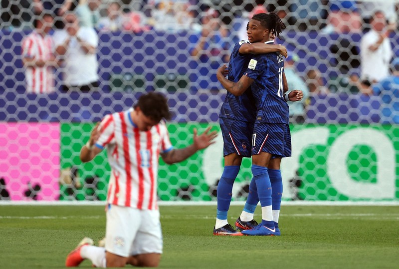 Soccer Football - FIFA World Cup 2026 - Round of 16 - Paraguay v France - Philadelphia Stadium, Philadelphia, Pennsylvania, U.S. - July 4, 2026  France's Kylian Mbappe scores their first goal from the penalty spot REUTERS/Mike Segar     TPX IMAGES OF THE DAY
