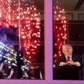 U.S. President Donald Trump watches fireworks explode during the Freedom 250's Salute to America as the United States celebrates its 250th anniversary on Independence Day, attempting the largest firework display in history with 850,000 fireworks in W